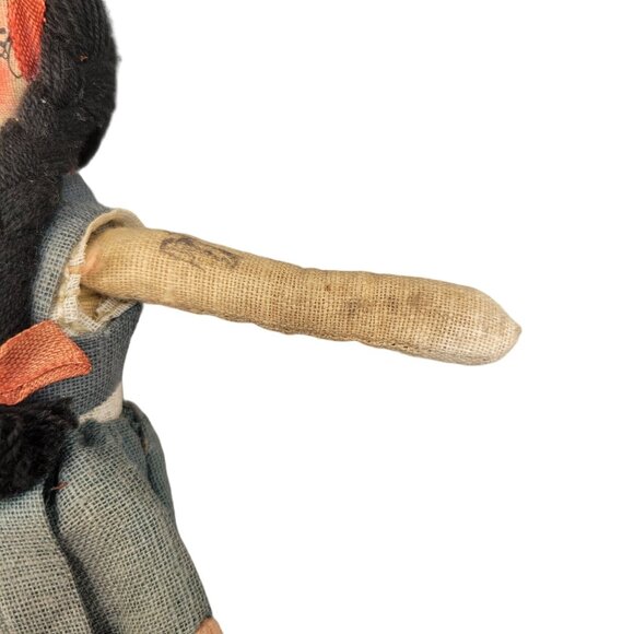 Souvenir Mexican Dolls Traditional Clothing Couple Hand Painted Faces Two 1940s - Picture 7 of 8